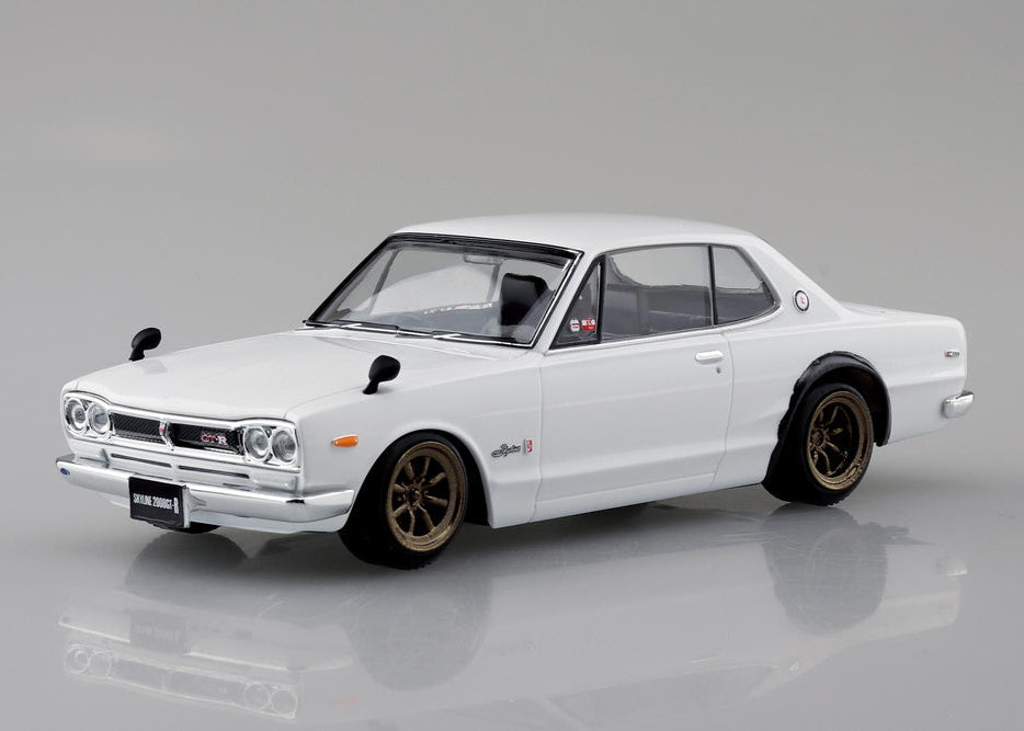 1/32 Aoshima - Snap Kit Nissan Skyline 2000 GTR White with Custom Wheels