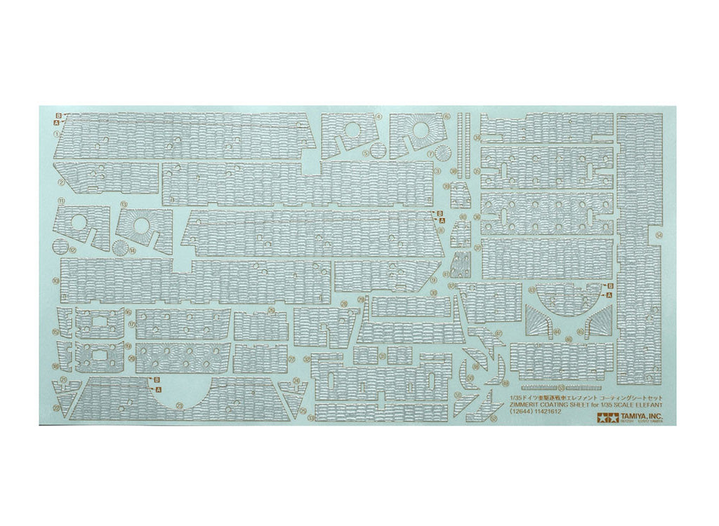 Tamiya 1/35 Military - 1/35 Elefant Zimmerit Sticker Sheet - 12644
