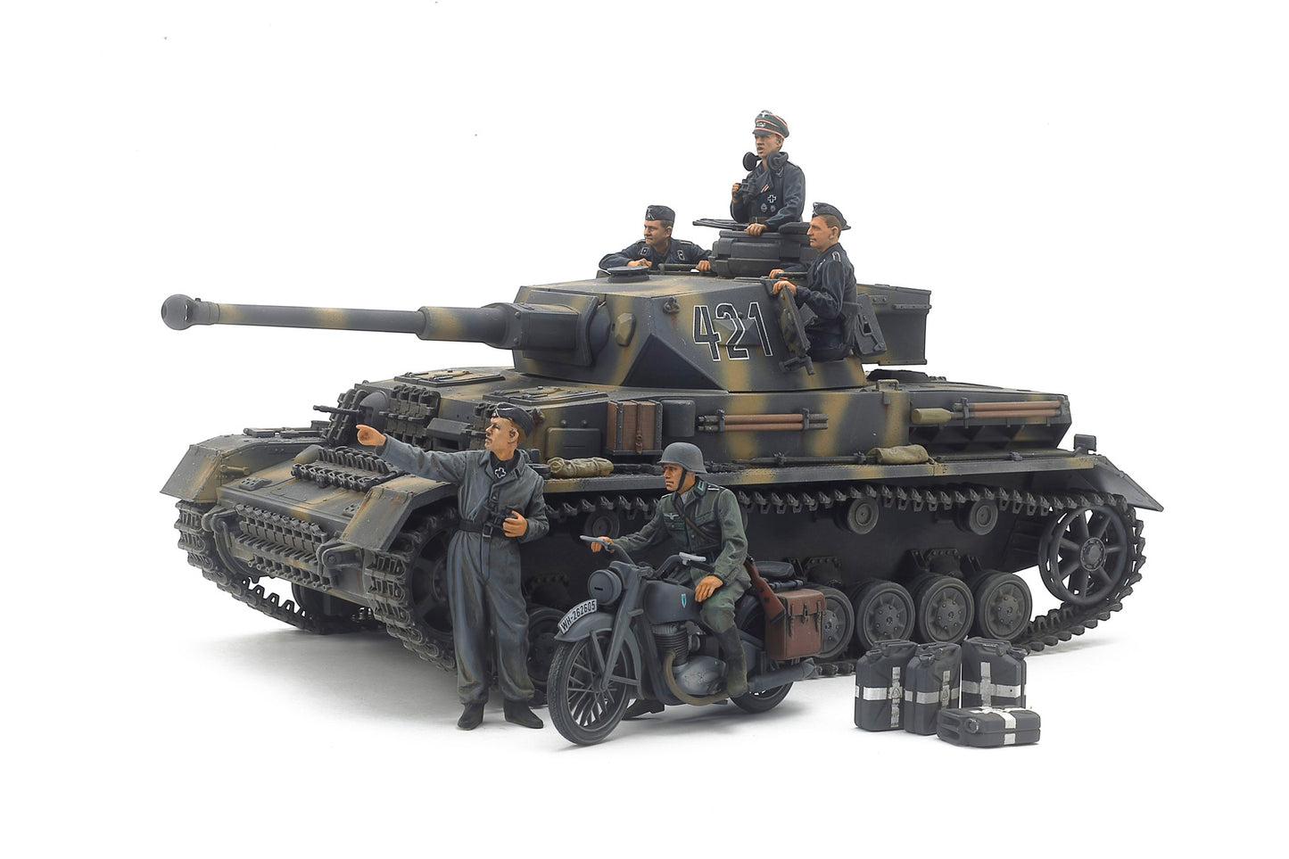 Tamiya 1/35 Military - 1/35 Panzerkampfwagen IV Ausf.G & Motorcycle Set "Eastern Front" - 25209