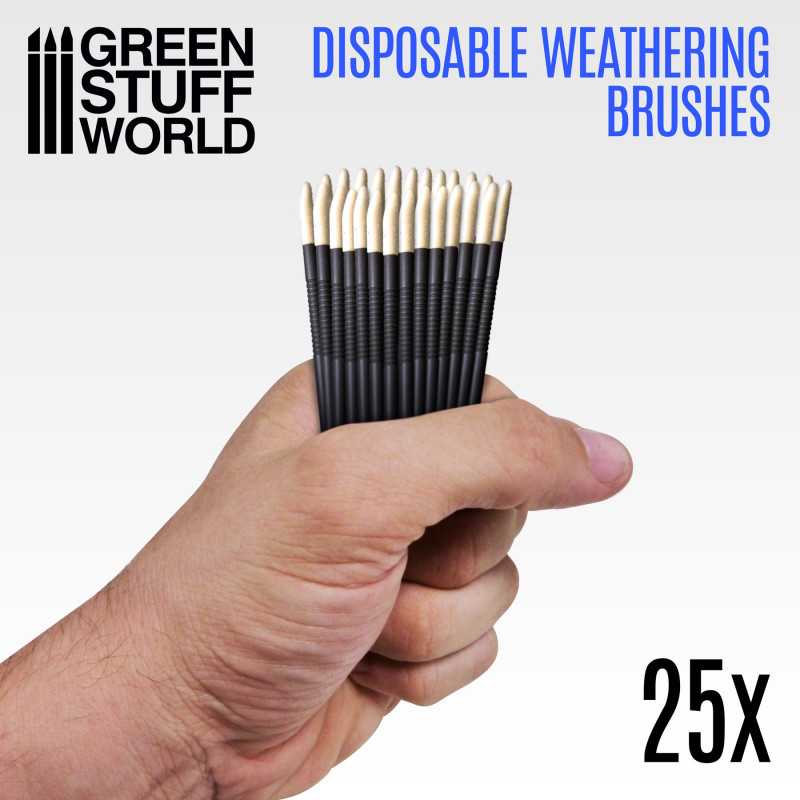 Green Stuff World - Disposable Weathering Brushes x25