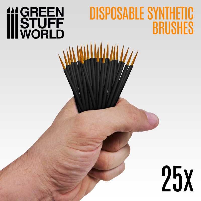 Green Stuff World - Disposable Synthetic Brushes x25