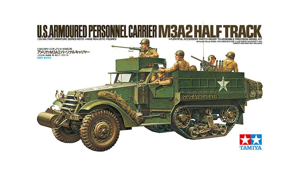 Tamiya 1/35 Military - 1/35 U.S. Armoured Personnel Carrier M3A2 Half-Track - 35070 (PRE-ORDER)