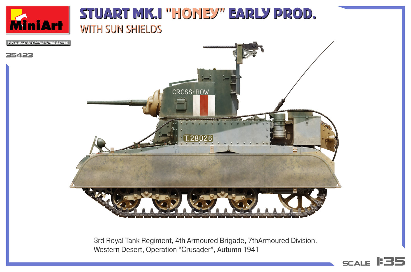 1/35 MiniArt - Stuart Mk.I Honey,Early Prod w/ SunShield (PRE-ORDER SPRING/SUMMER 2025)