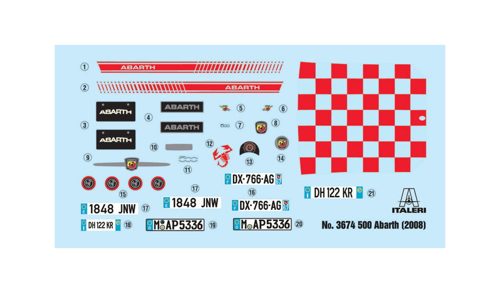 Italeri 1/24 Cars - Fiat 500 Abarth (2008) - 3674
