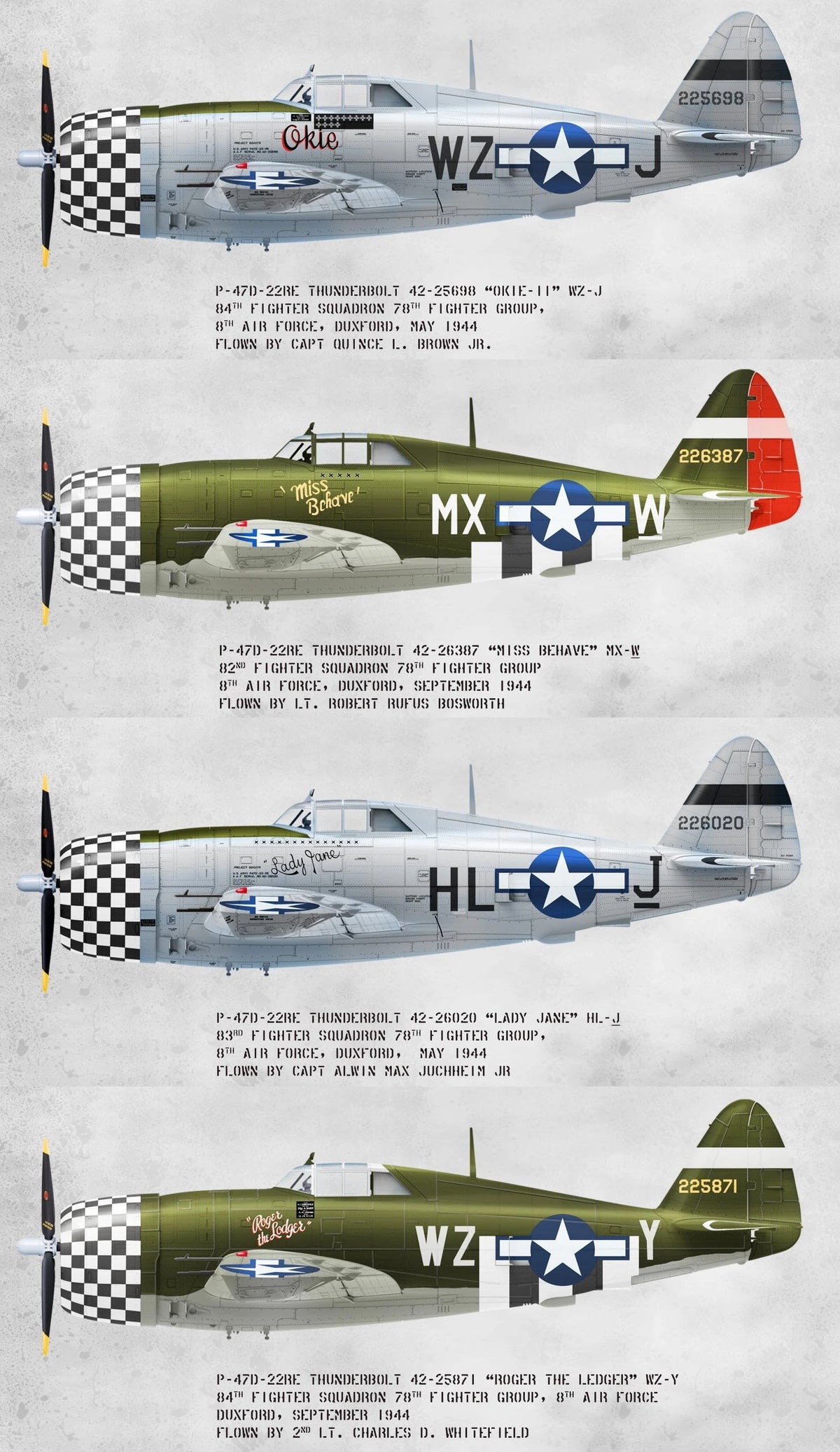 MiniArt P-47D-22RE Thunderbolt Duxford Eagles 48049 marking options
