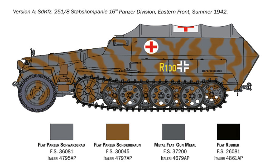 Italeri 1/72 Military - Sd.Kfz. 251/8 Ambulance - 7077