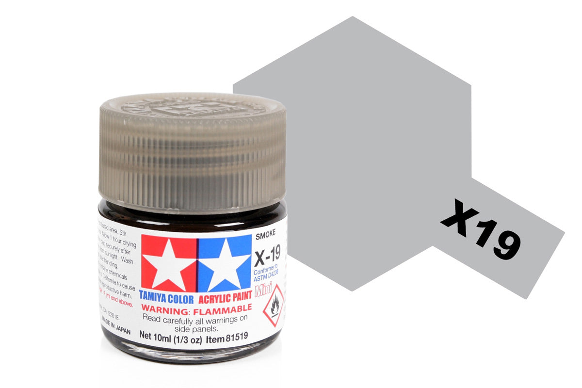 Tamiya - Acrylic Mini X-19 Smoke 10ml