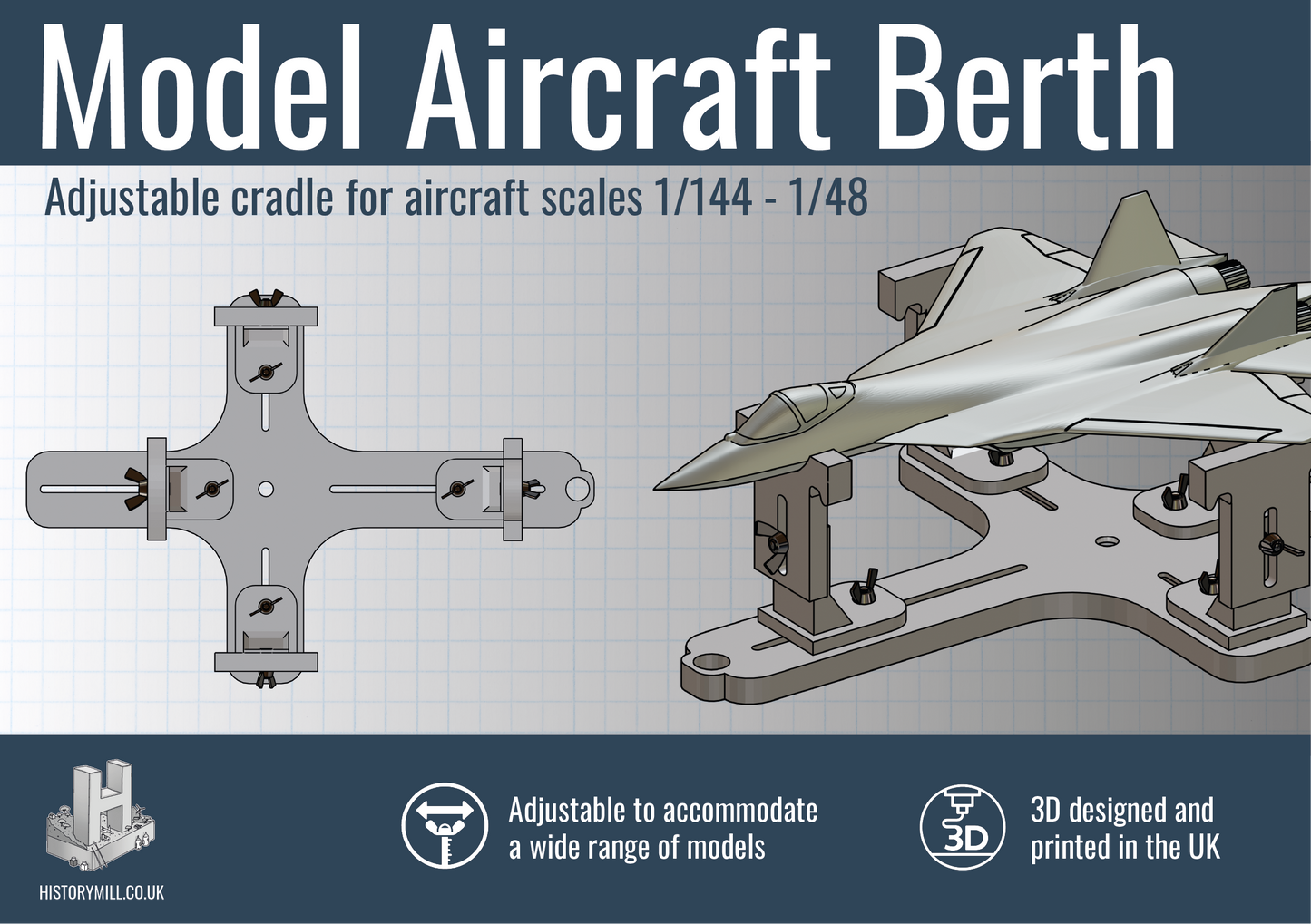 Model Aircraft Berth / Building Cradle for scales 1/144 to 1/48