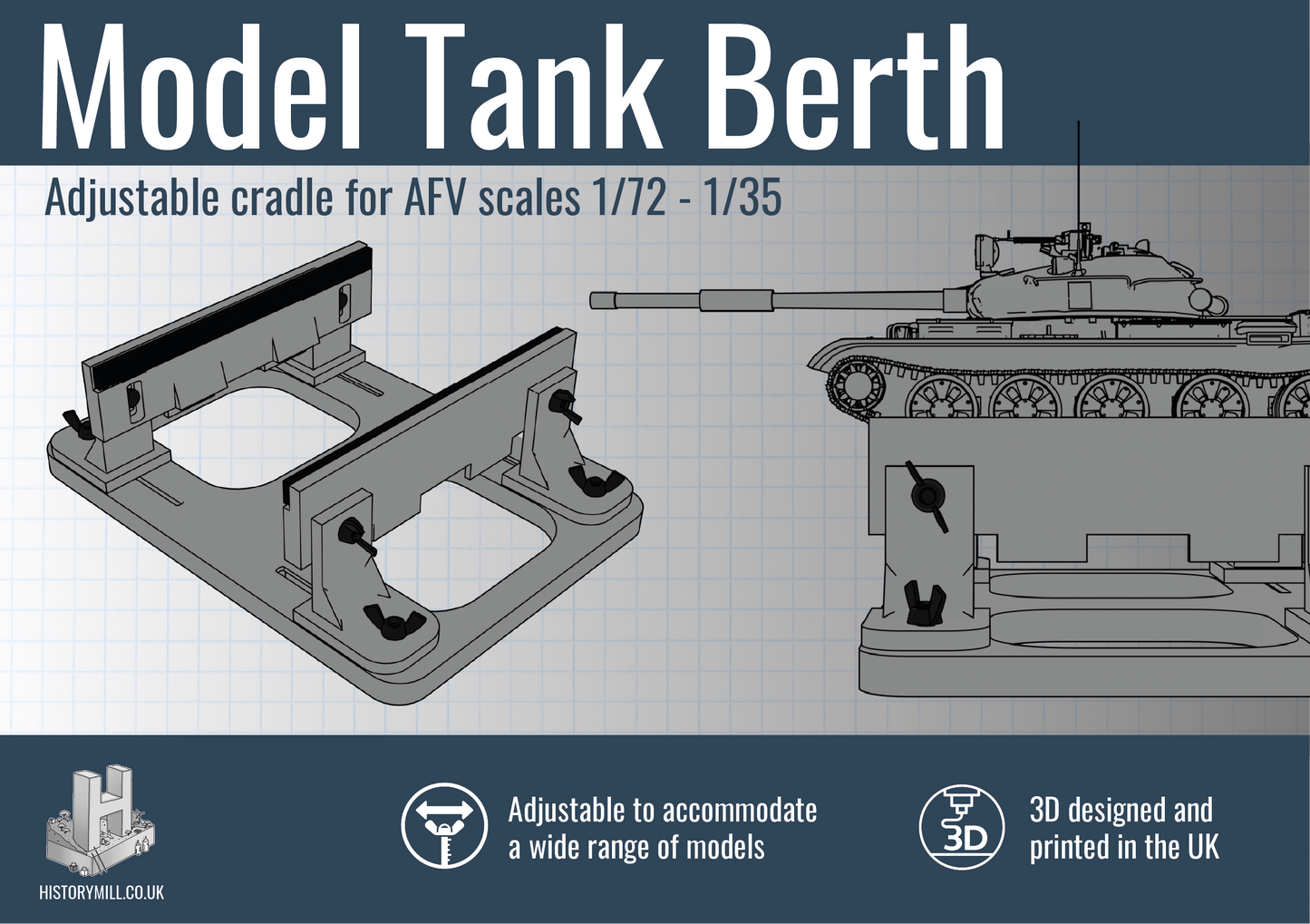 Model AFV Berth / Building Cradle for scales 1/72 to 1/35