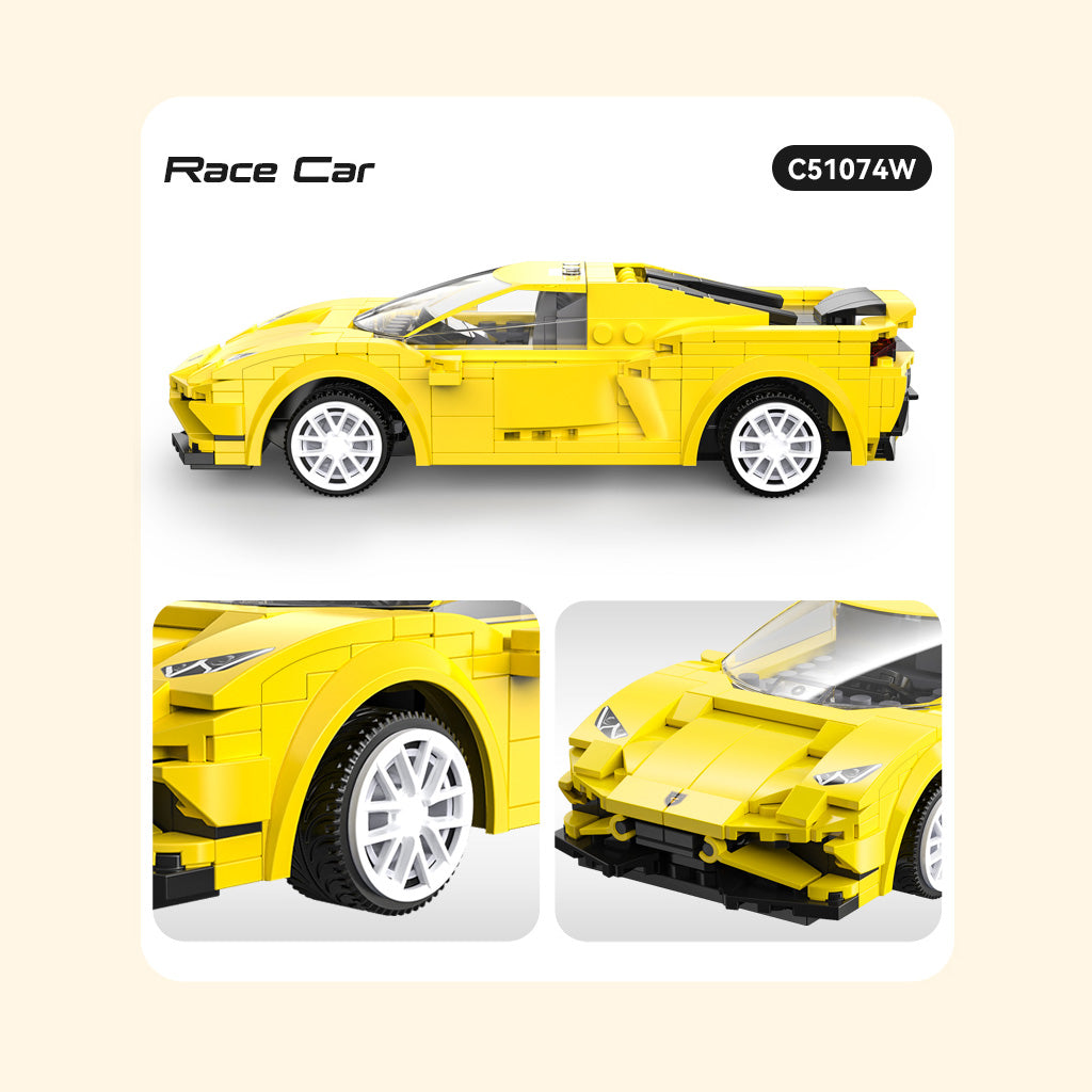 CaDA 1/20 Mini Cars - Yellow Evo Sports Car - 289 pcs C51074W