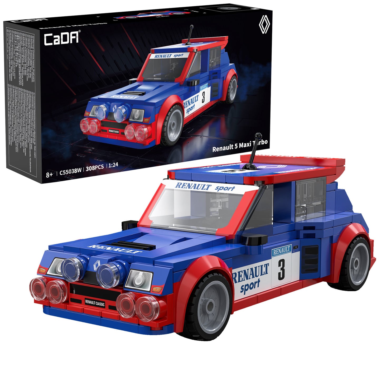 CaDA 1:24 Mini Cars - 1:24 Renault 5 Maxi Turbo - 308 pcs - C55038W