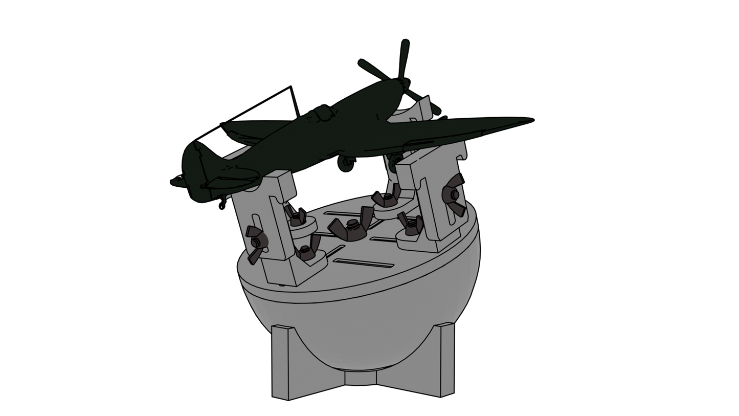 Weighted Aircraft Hemisphere Berth / Building Cradle for scales 1/144 to 1/72