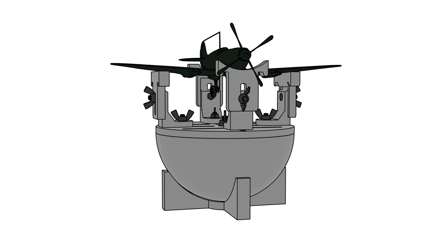 Weighted Aircraft Hemisphere Berth / Building Cradle for scales 1/144 to 1/72