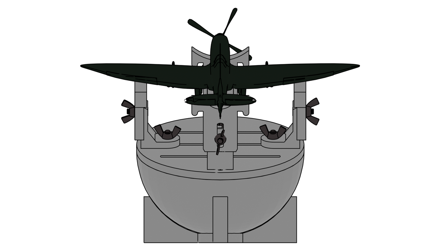 Weighted Aircraft Hemisphere Berth / Building Cradle for scales 1/144 to 1/72
