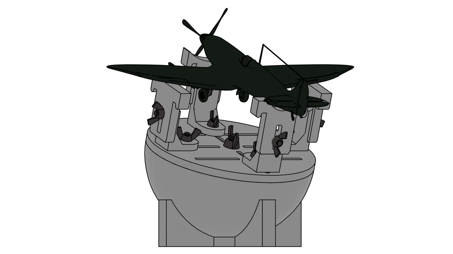 Weighted Aircraft Hemisphere Berth / Building Cradle for scales 1/144 to 1/72