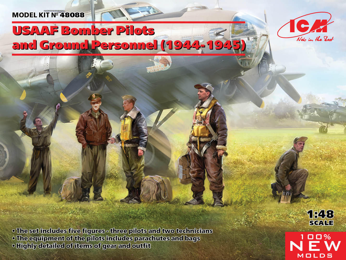 ICM 1/48 - USAAF Bomber Pilots & Ground Personnel(1944-45)