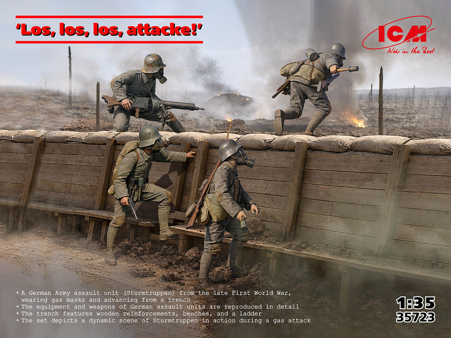 ICM Figures 1:35 - ‘Zum Angriff Vorwärts!’ German Army Assault Unit (4 Figures) - ICM35723