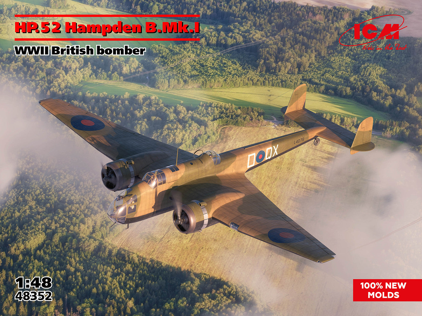 1/48 ICM - HP.52 Hampden B.Mk.I WWII British Bomber