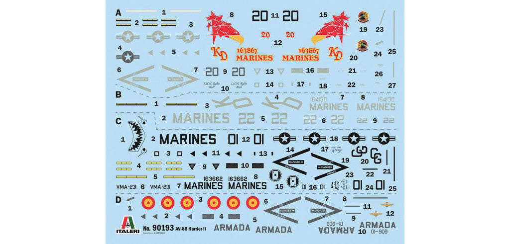 Italeri 1/72 Aircraft - AV-8B Harrier II - 90193