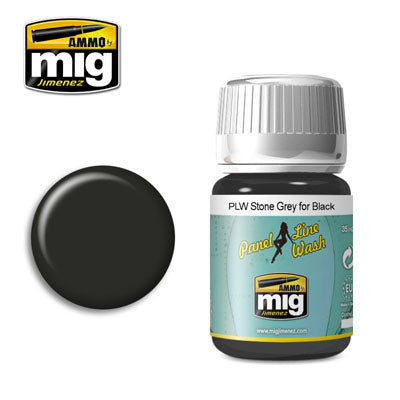 Ammo by MIG - Panel Line Wash 1615 Stone Grey for Black