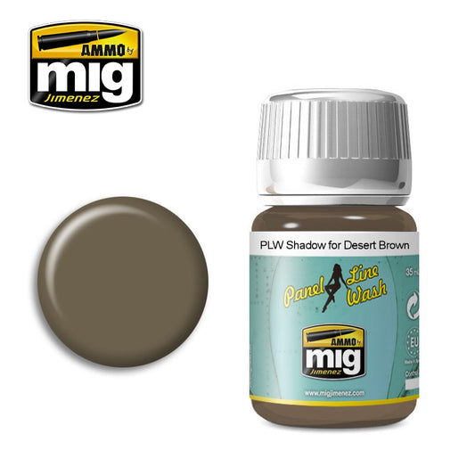 Ammo by MIG - Panel Line Wash 1621 Shadow for Desert Brown