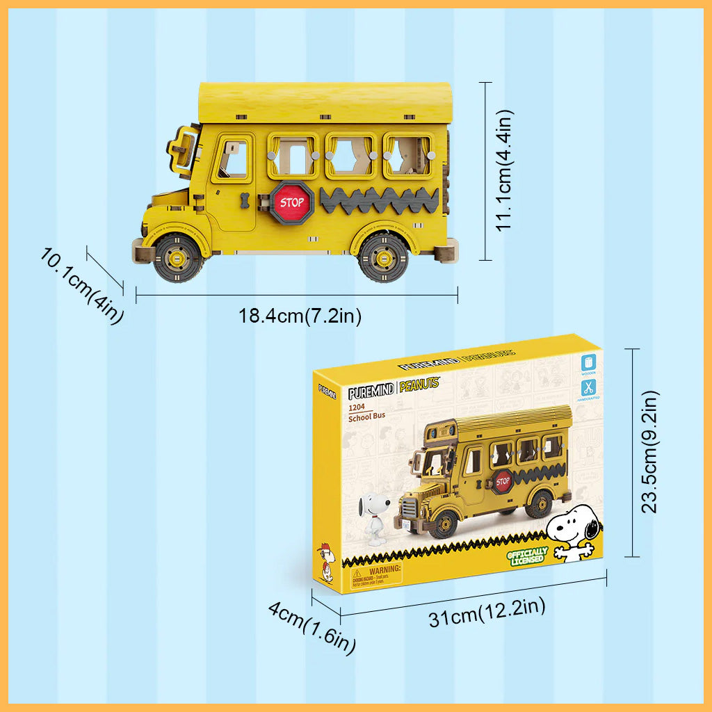 Puremind - Peanuts™ Snoopy Yellow School Bus - Pm1204