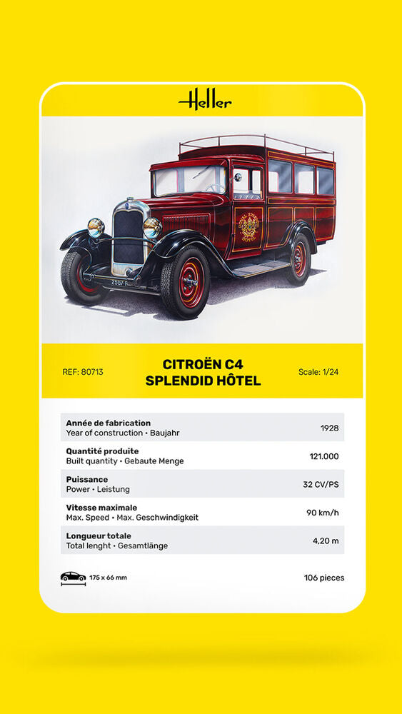 Heller 1/24 Citroen C4 Splendid Hotel Model Kit 80713