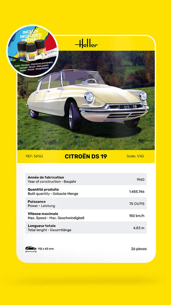 Heller STARTER KIT Citroen DS 19 1:43