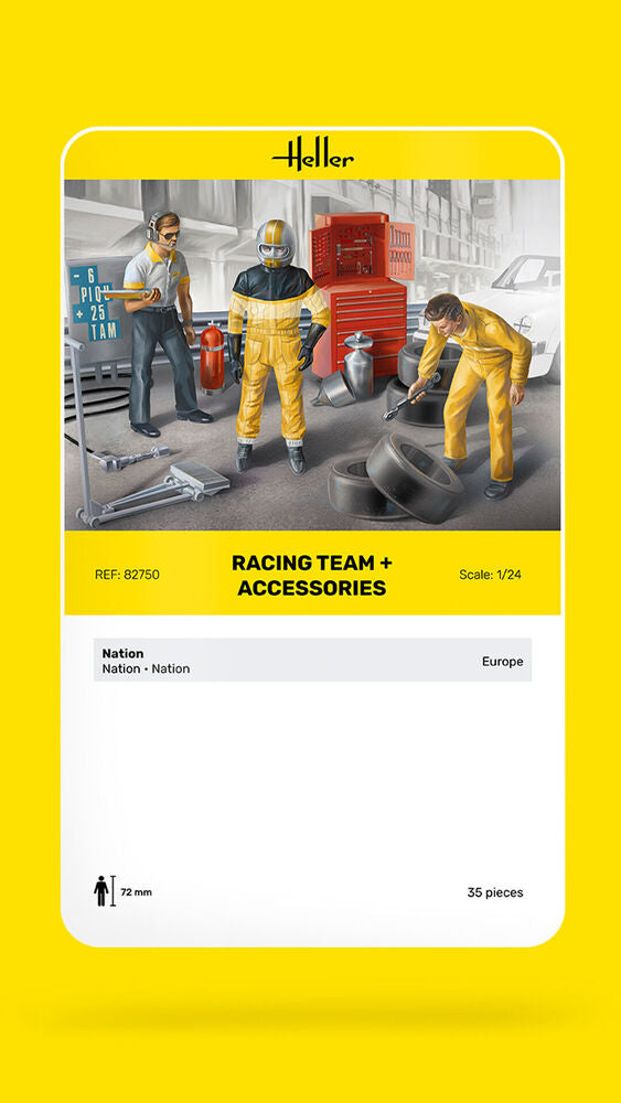 Heller 1/24 Scale Racing Team Figures and Accessories Model Kit 82750