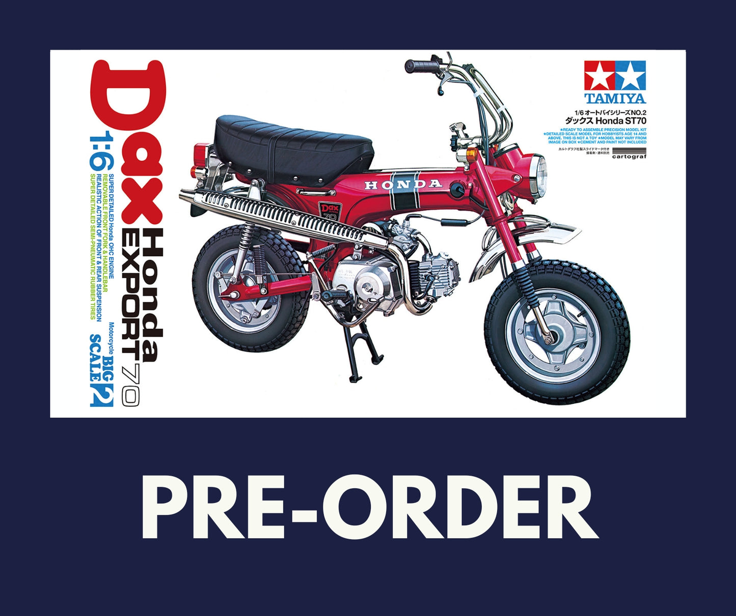 1/6 Tamiya - Dax Honda EXPORT 70 16002 (PRE-ORDER)