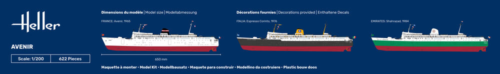 Heller 1/200 Avenir Ferry Plastic Model Kit 80625