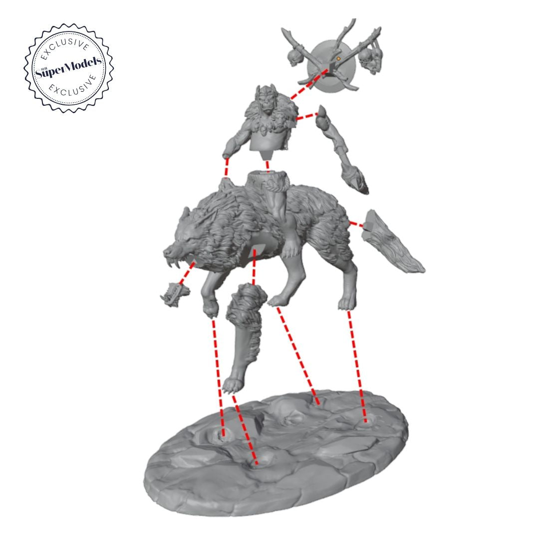 The Days of Valkryx - Wearg Wolf Rider (Pose 1)