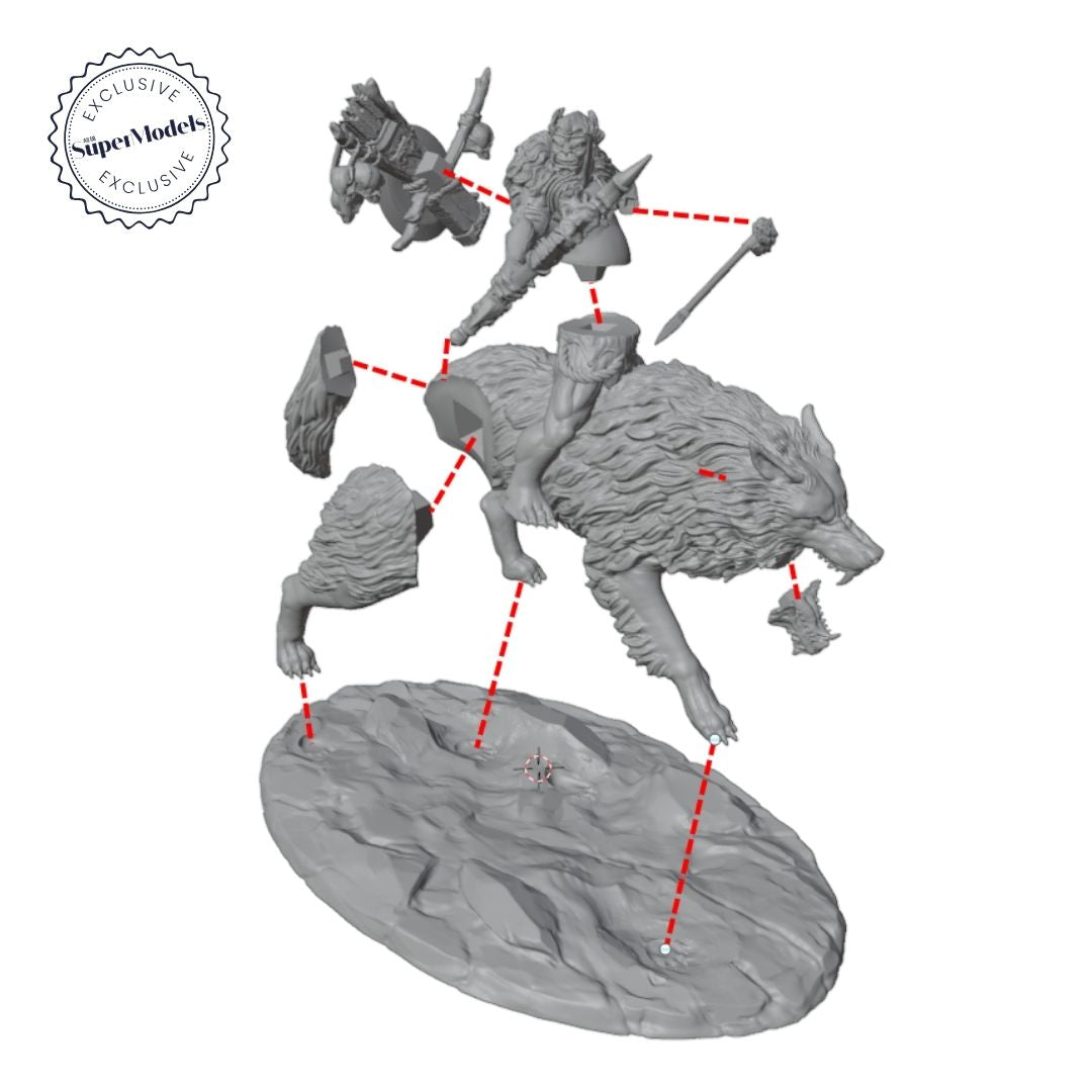 The Days of Valkryx - Wearg Wolf Rider (Pose 2)