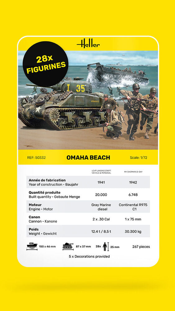 Heller 1/72 Omaha Beach Plastic Model Kit Diorama Set 50332