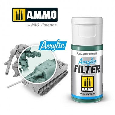 Ammo by MIG Acrylic Filter - A.MIG-0809 Turquoise