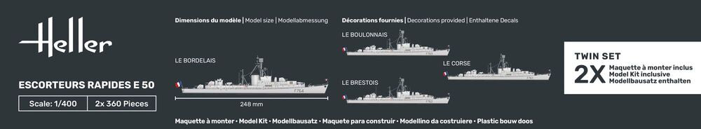 Heller 1/400 Escorteurs Rapides E50 Escort Ship Model Kit 81093