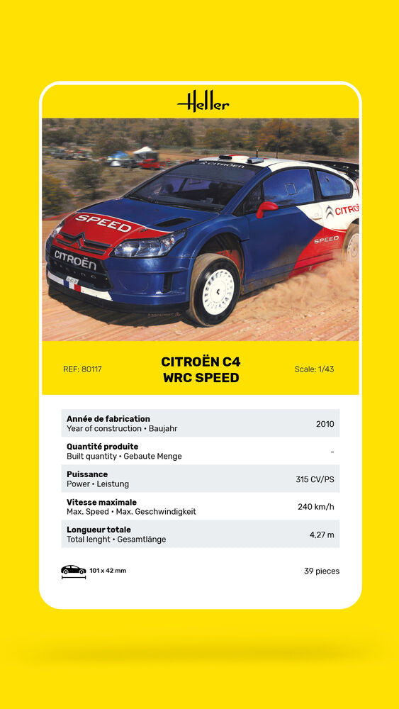 Heller 1/43 Citroen C4 WRC Speed Starter Kit Gift Set 56117