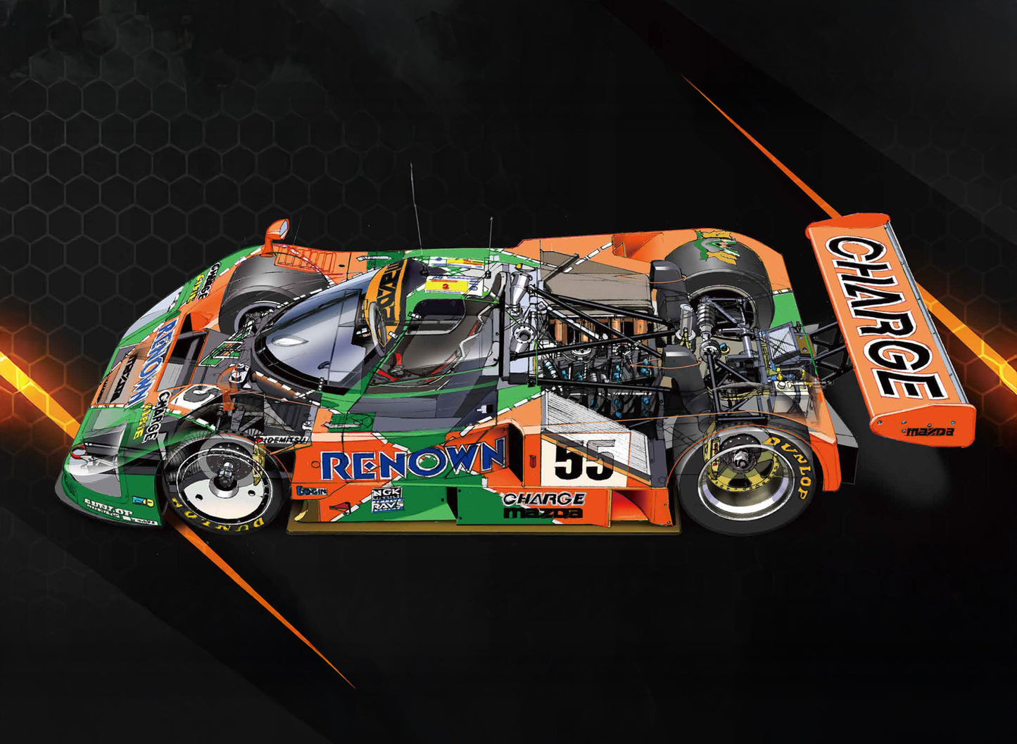 Beemax 1/12 Cars - 1/12 Mazda 787B 1991 24 Hours of Le Mans Winner - BX12003