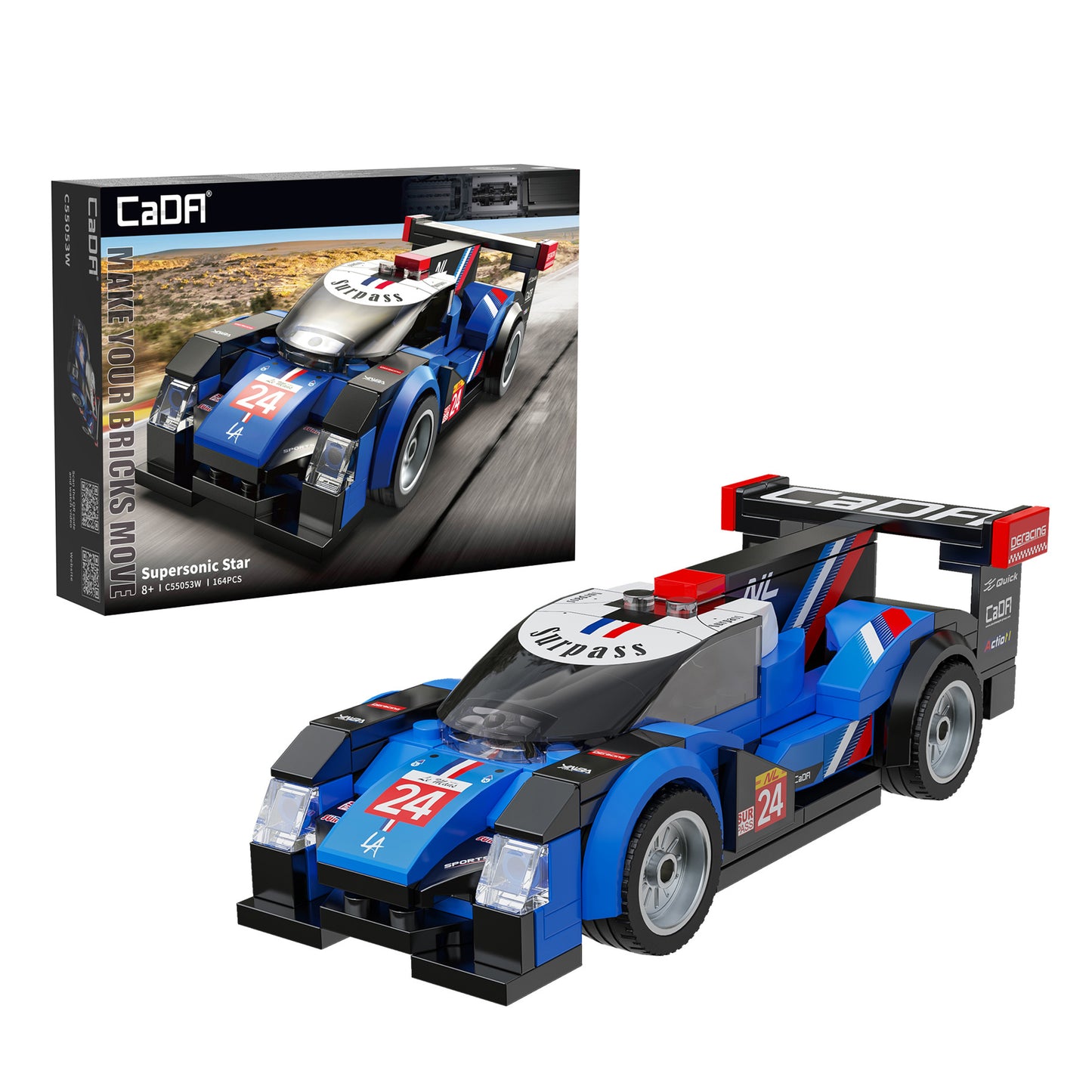 CaDA 1:24 Mini Cars - Supersonic Star - 164 pcs - C55053W