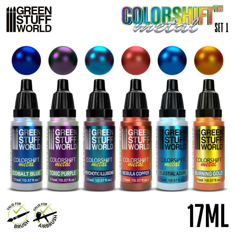 Green Stuff World - 'Chameleon' Colorshift Metal Paint Set 1
