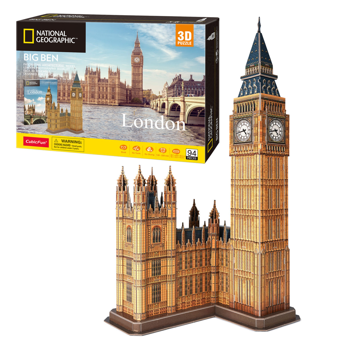 CubicFun Big Ben 3D Puzzle CFDS0992 – box and built model