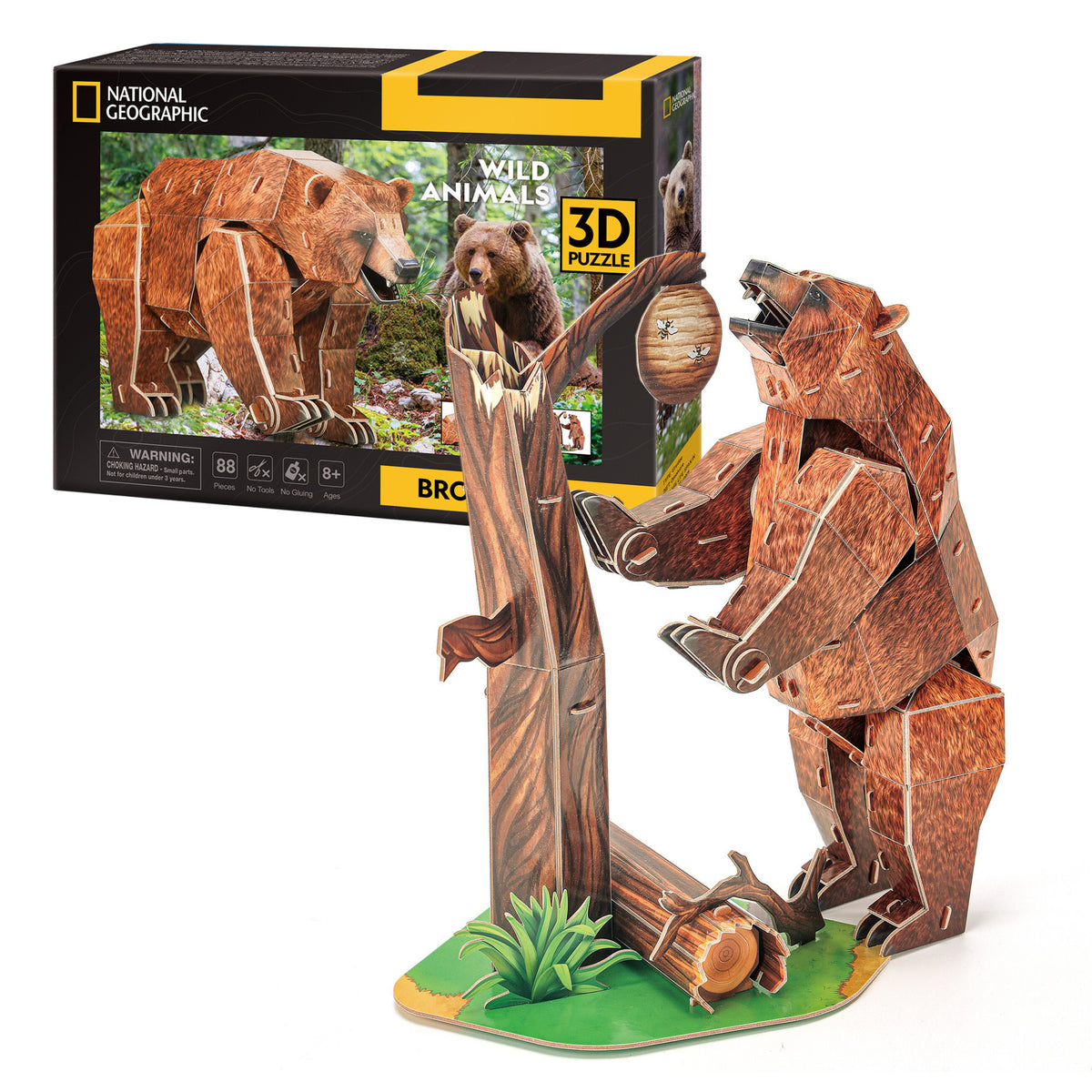 CubicFun Brown Bear 3D Puzzle CFDS1096 – box and built model