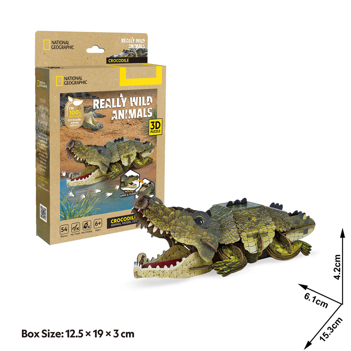 CubicFun Crocodile 3D Puzzle CFDS1076 – built model view 4