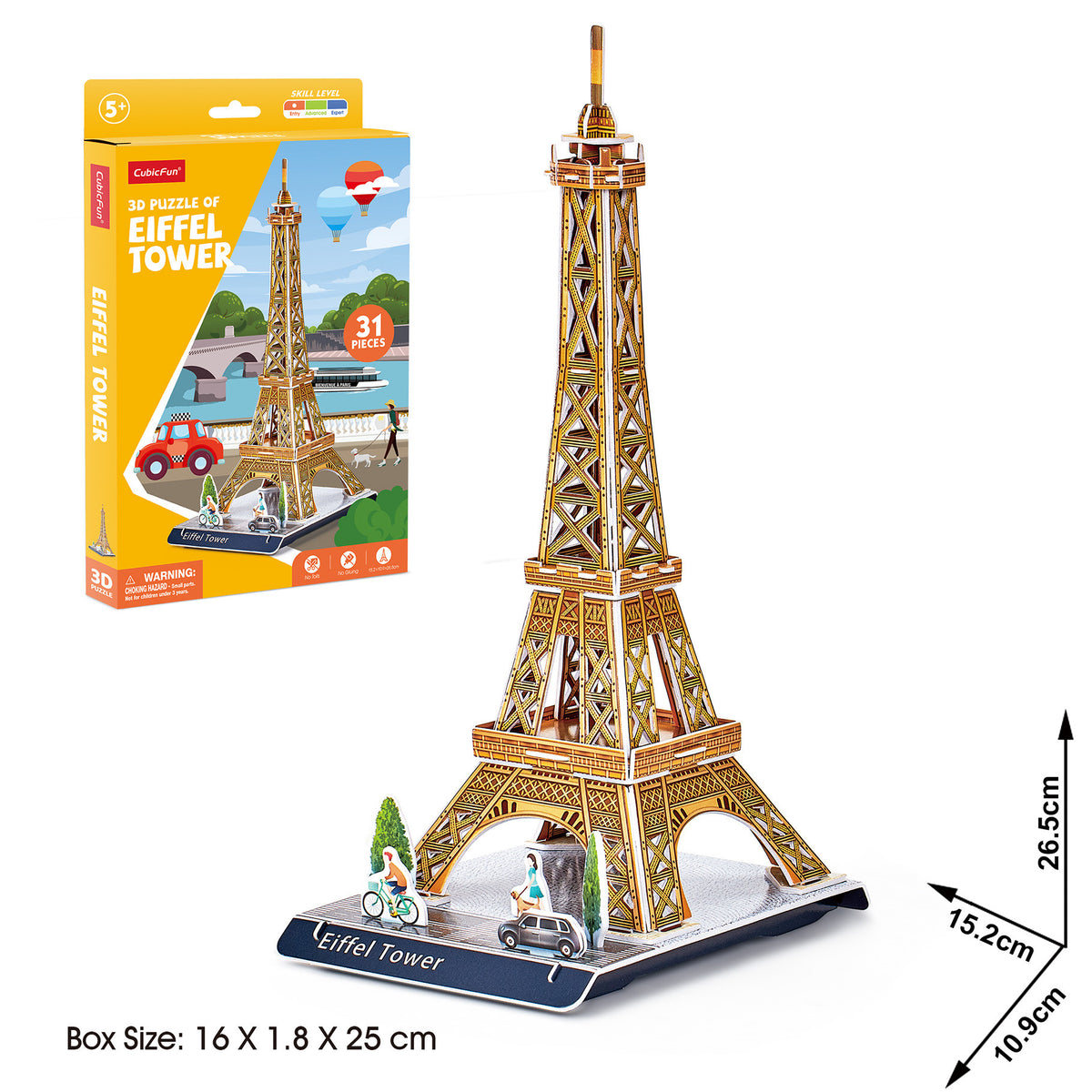 CubicFun Eiffel Tower 3D Puzzle CFW3195 – built model view 4