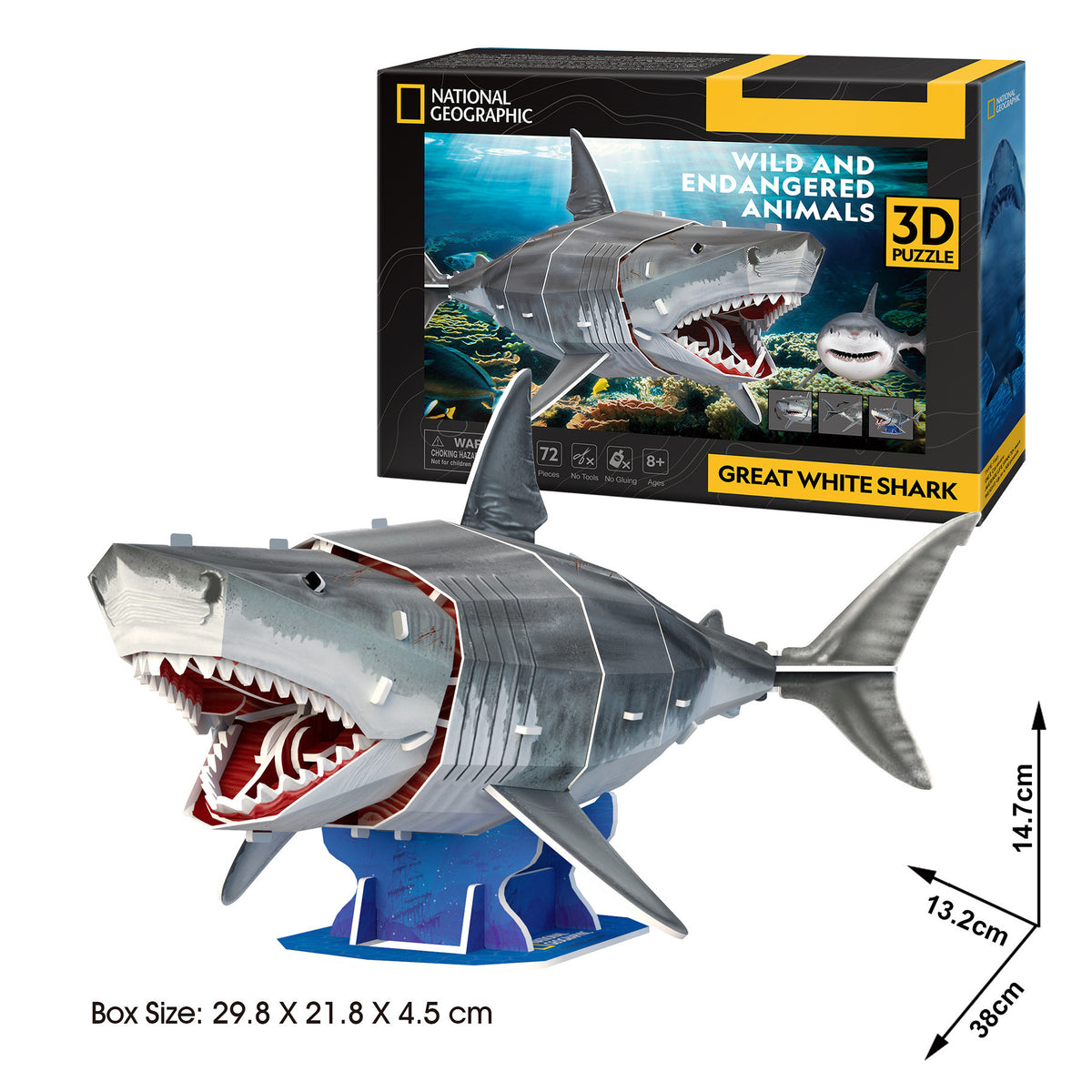CubicFun Great White Shark 3D Puzzle CFDS1098 – built model view 4