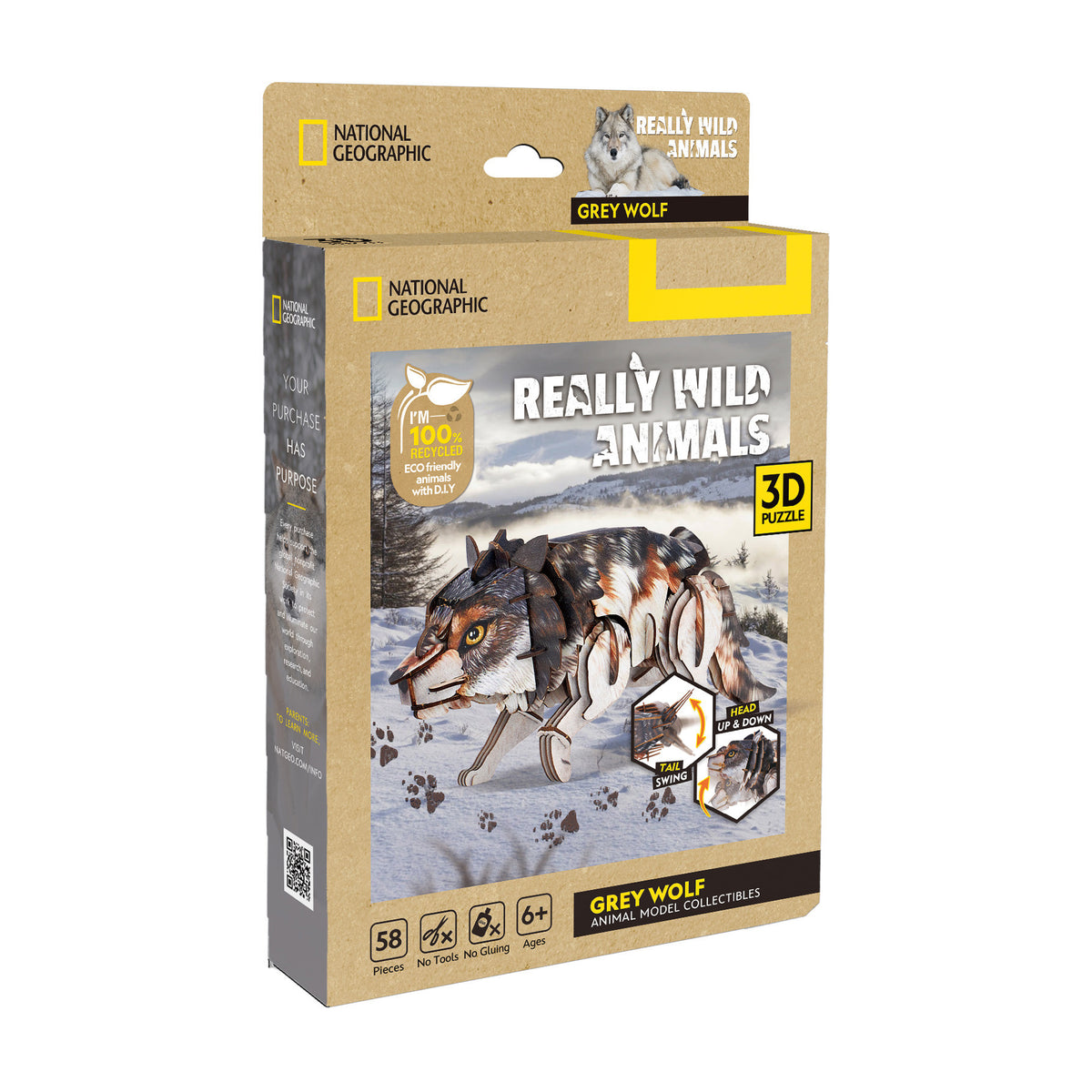 CubicFun Grey Wolf 3D Puzzle CFDS1073 – built model view 3
