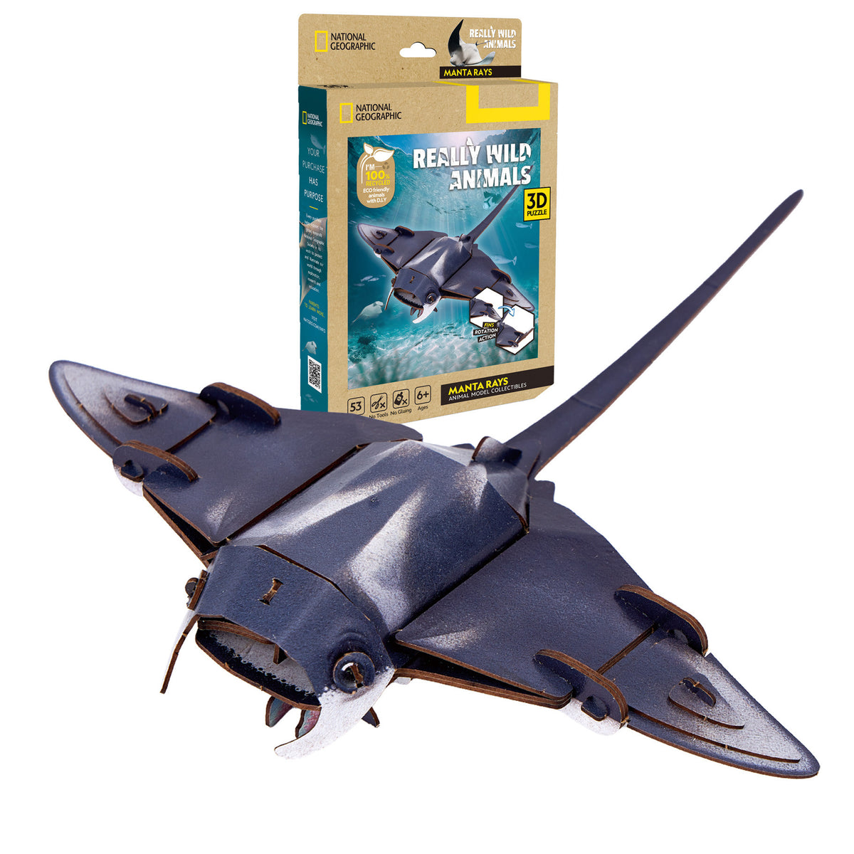 CubicFun Manta Ray 3D Puzzle CFDS1178 – box and built model