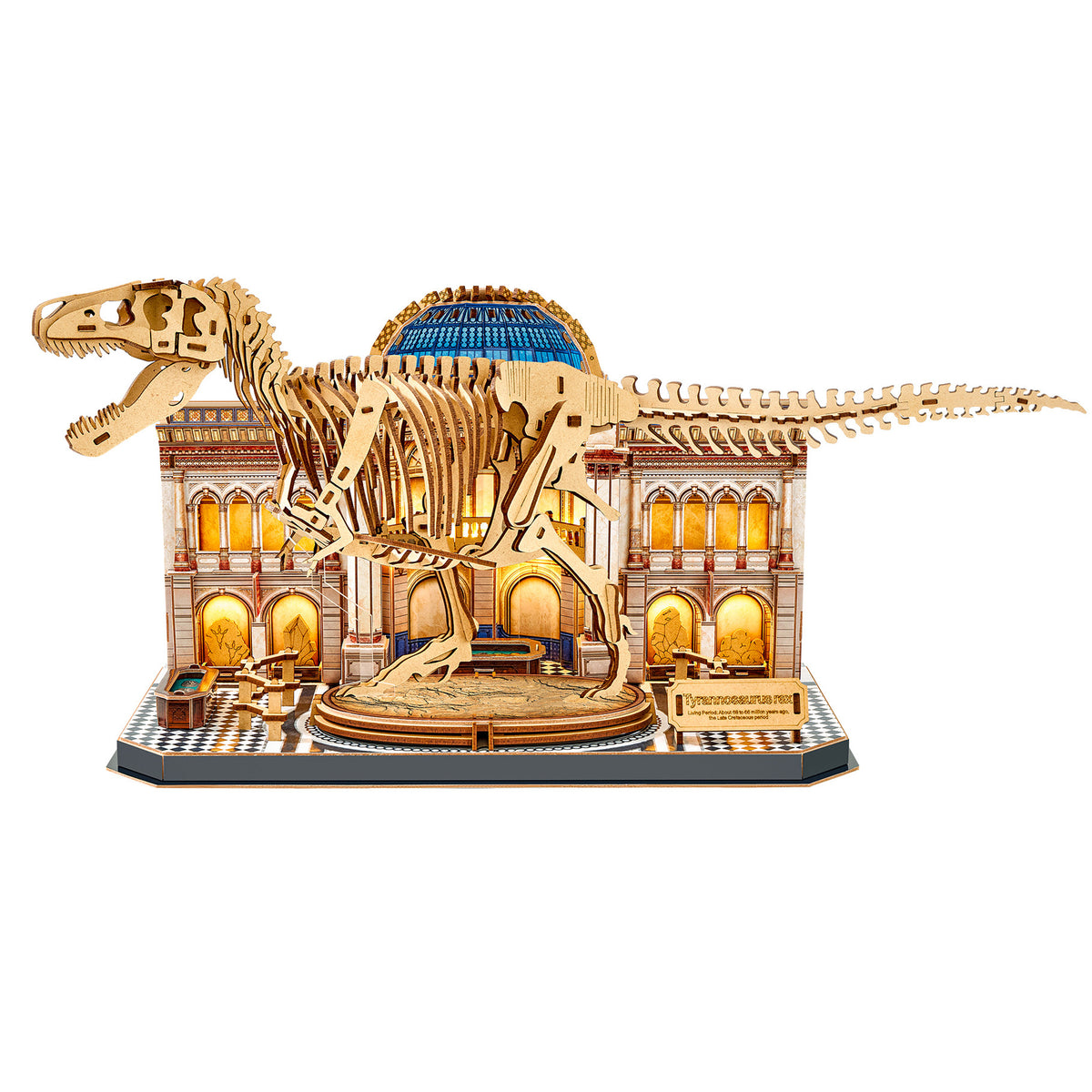 CubicFun Museum Tyrannosaurus Rex with LED Lighting 3D Puzzle CFL546 – built model view 2