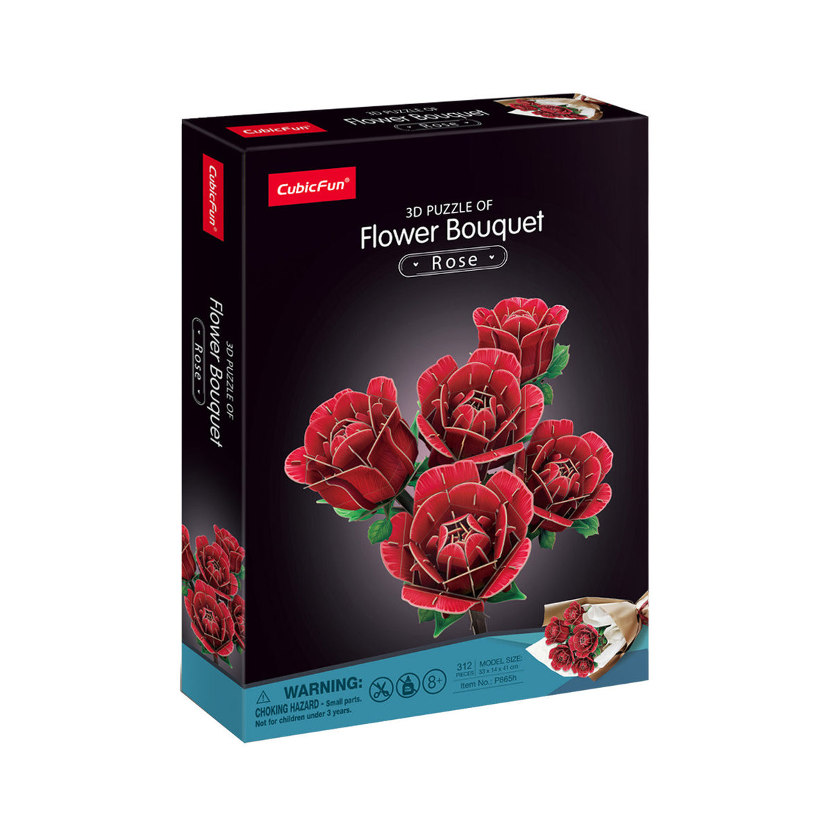 CubicFun Rose Flower Bouquet 3D Puzzle CFP865 – built model view 2