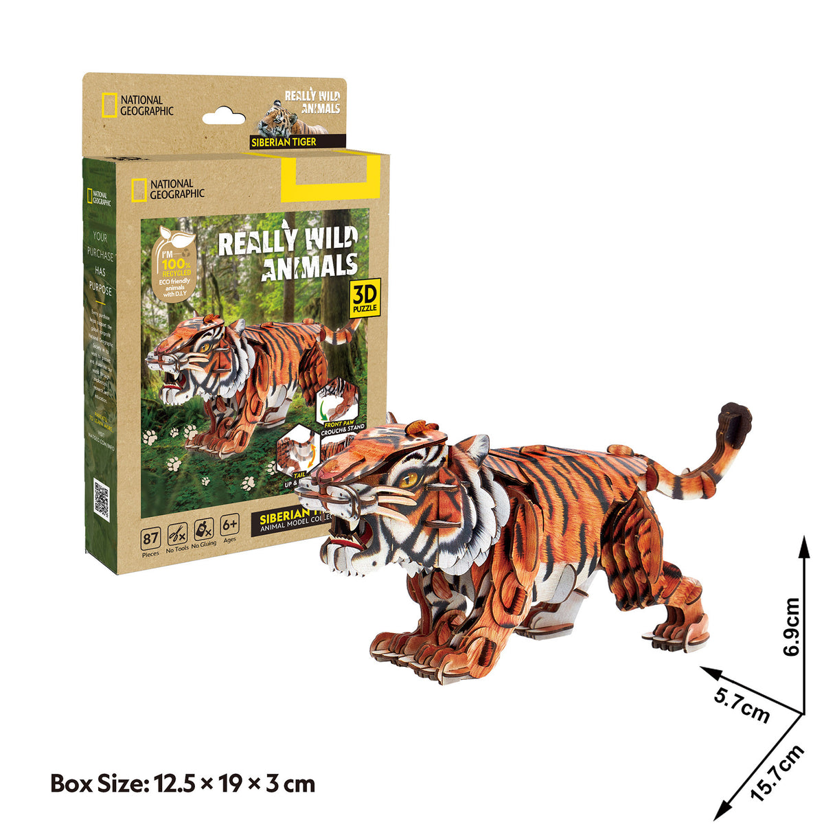 CubicFun Siberian Tiger 3D Puzzle CFDS1071 – built model view 4